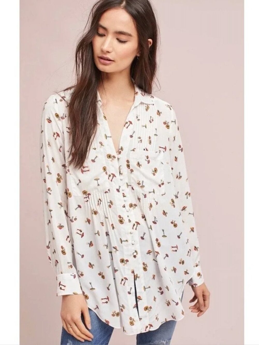 Anthropologie Maeve Matilda Fairy Mushroom Blouse, size Small